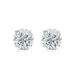 2ct Diamond Stud Earring Womens Studs 14k White Gold Mens Earrings Round Diamond ITALY Made